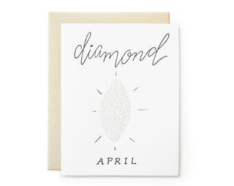 Diamond/April - letterpress card