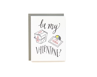 Takeout Valentine - letterpress card