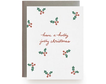 Holly Jolly Christmas - Letterpress Card