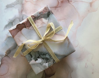 Pink Grey Gift Wrap - 3 Single Sheets