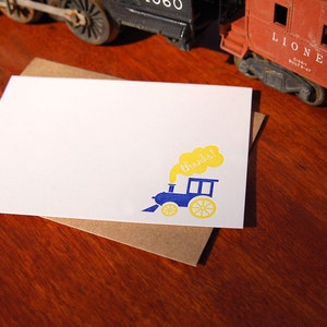 Letterpress Thank You Notes, Train set of 8 image 3