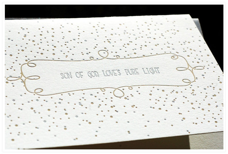 Silver and Gold Letterpress Christmas cards, splatter, set of 8 image 3