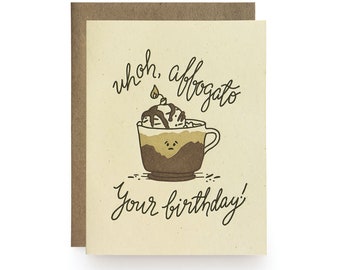 Affogato Birthday - letterpress card