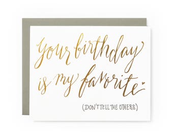 Birthday Favorite - letterpress card