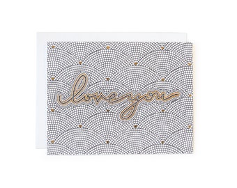 Love You Tile - letterpress card