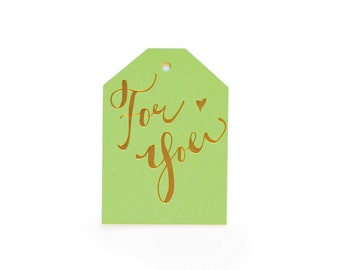 For You - set of 6 letterpress tags