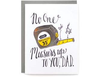 Measure Up Dad - letterpress card