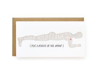 Hold Plank - letterpress card