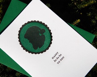 CLEARANCE: Happy Ho Ho Ho, Letterpress Holiday cards - set of 6