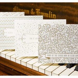 Silver and Gold Letterpress Christmas cards, splatter, set of 8 image 5