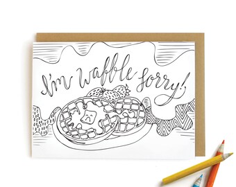 Waffle Sorry - letterpress card