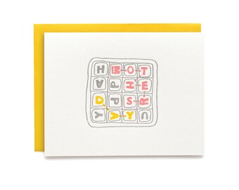 Boggle Mother's Day - letterpress card