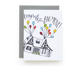 Congrats Big Move - letterpress card