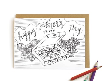Pizza Dad - letterpress card