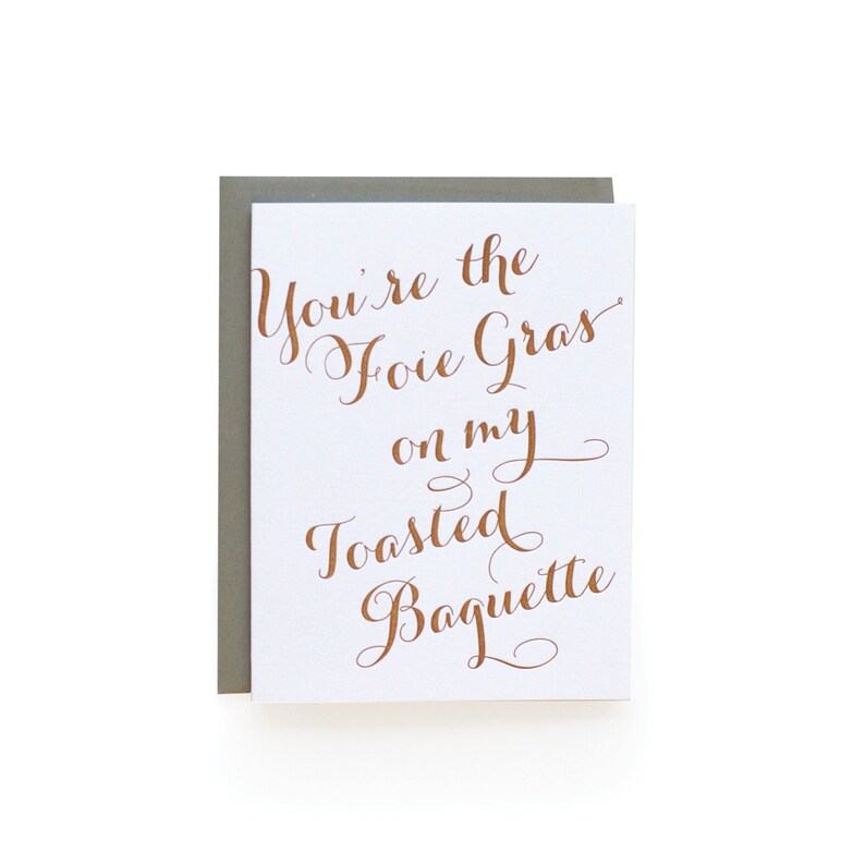 Foie Gras Letterpress Card Etsy