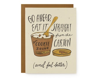 Ice Cream Feel Better - letterpress card