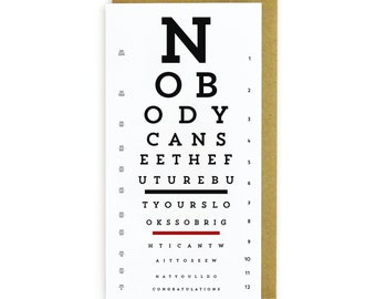 Eye Chart Grad Future Bright - Letterpress card