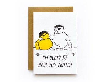 Ducky Friend - letterpress card