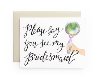 Bridesmaid - letterpress card