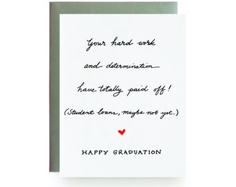 Hard Work Paid Off - Letterpress card