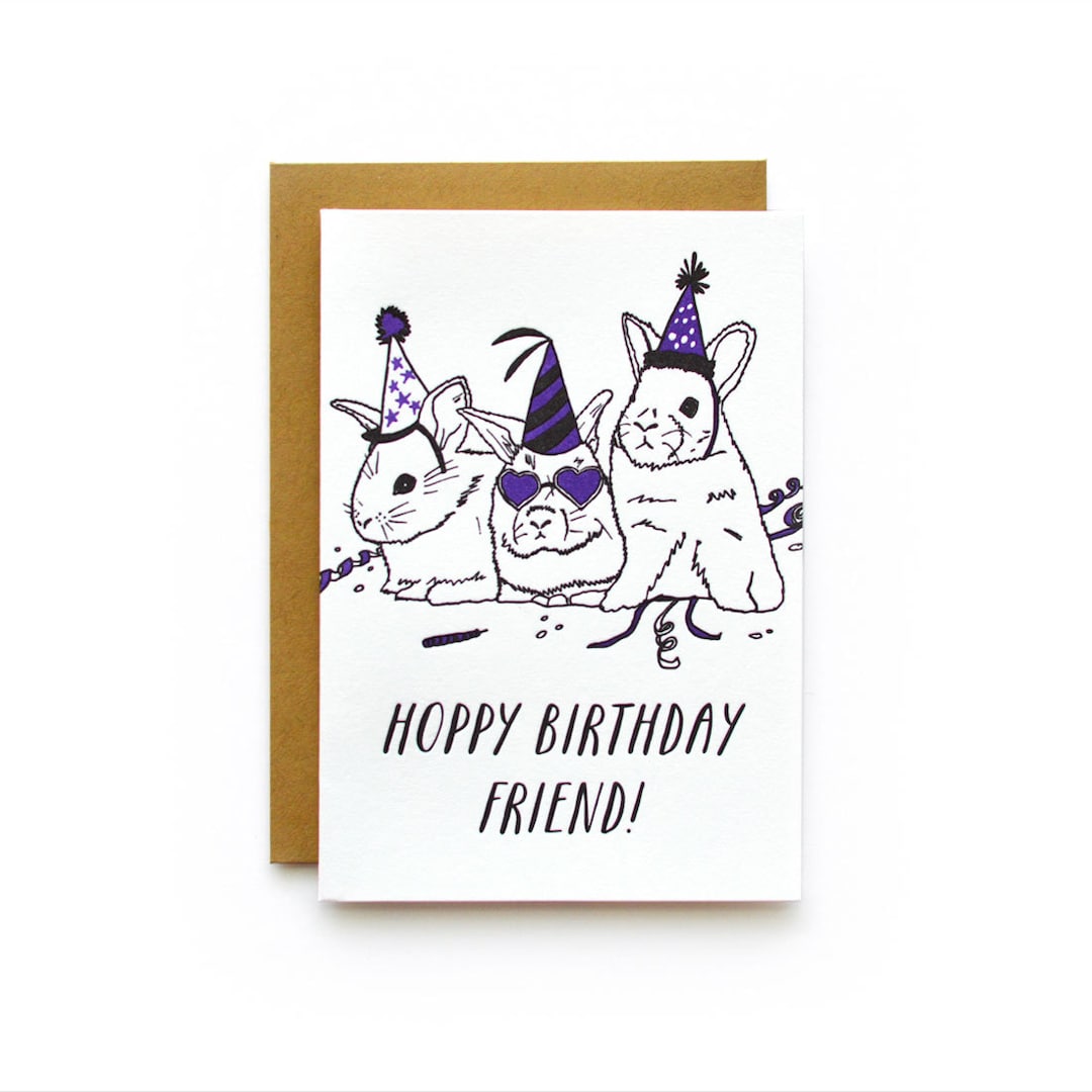 Hoppy Birthday Letterpress Card Etsy