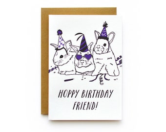 Hoppy Birthday - letterpress card