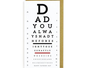 Eye Chart Dad Foresight - Letterpress card