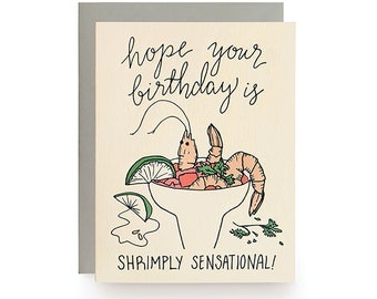 Shrimply Sensational - Letterpress Card