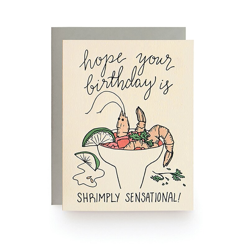 Shrimply Sensational Letterpress Card image 1