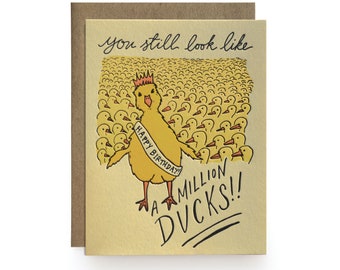 Million Ducks - letterpress card