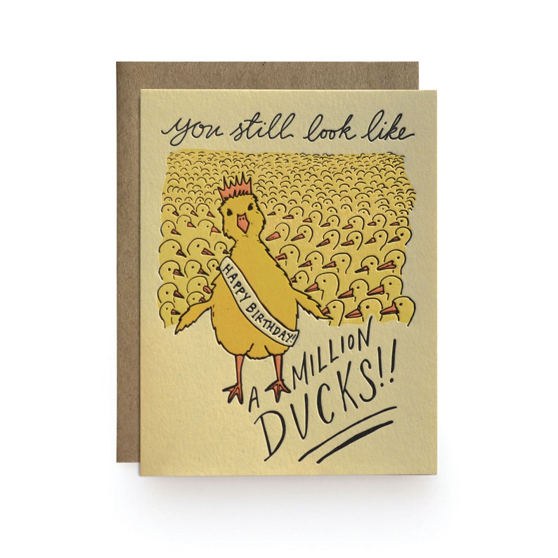 Million Ducks letterpress card image 1