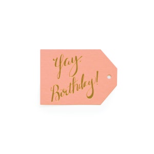 Yay Birthday - set of 6 letterpress tags