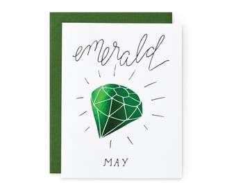 Emerald/May - letterpress card