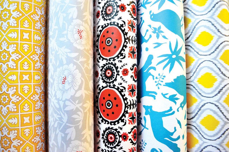 Gift Wrap Sheets 5 Assorted 22 X 28 Etsy
