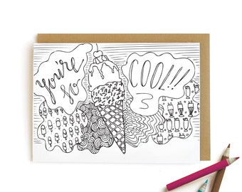 Ice Cream Cool - letterpress card