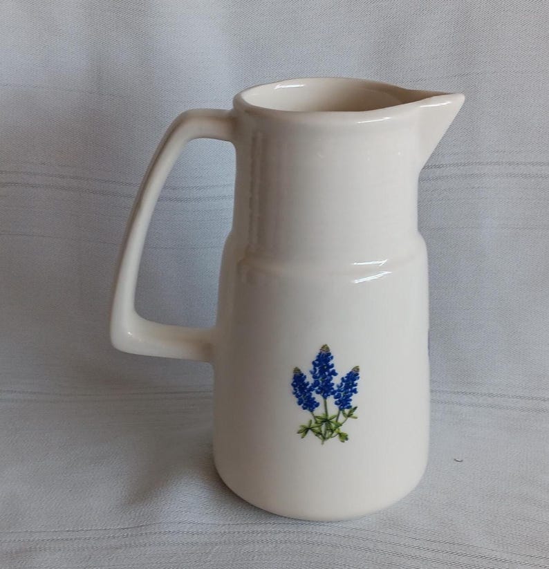 Small Pitcher With Bluebonnets - Etsy