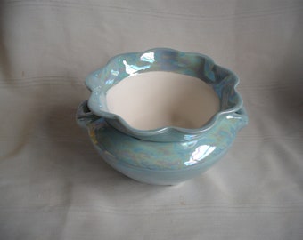Ceramic African Violet Pot/Planter / J (Mother of Pearl)