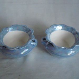 Set om 2 / Afrikansk viol i keramik / Planter / Extra liten nr 3 / Pärlemor