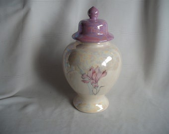 Medium Ceramic Cremation Urn / Mother of Pearl