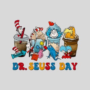 Dr. Seuss Day Png, Thing 1 Thing 2 Png, Cat In The Hat Png, One Fish Two Fish Png, Dr.Seuss for Teacher, Elephants Png, Green Eggs and Ham