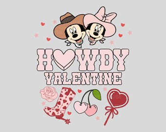 Howdy Valentines SVG, Valentines Mouse PNG, Magical Valentines Svg, Retro Valentines Svg, Western Valentine Svg, Cute Valentine, Cricut File