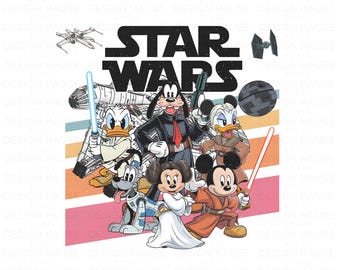 Star Wars Disney Png Mickey, Retro Mouse & Friends Png, May The 4th Be With You, Family Vacation Design, Best Day Ever, Instant Download