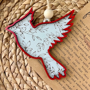 Red Cardinal Memorial Ornament, Cardinal Ornament, Hello From Heaven Ornament, Remembrance Ornament, Sympathy Gift, In Memory Of Gift