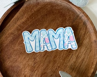 Mama Sticker, MAMA Holographic Sticker, Floral Mama Sticker, Vinyl Stickers for Mom, Cute Stickers, Pastel Stickers, Tumbler Decal