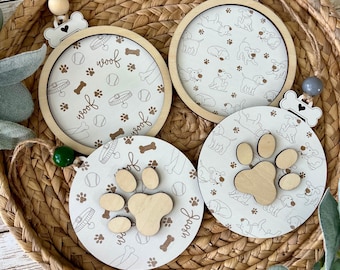 Dog Paw Print Ornament with Story Card | Pet Memorial Gift | Dog Lover Keepsake | Wooden Paw Print Christmas Ornament | Dog Lover Ornament