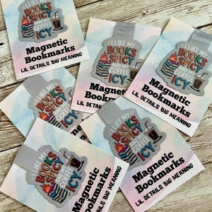 Magnetic Bookmarks, Spicy Books Bookmarks, Books & Coffee Bookmarks, Bookmarks, Unique Bookmarks, Magnetic Bookmark, Gift for Book Lover