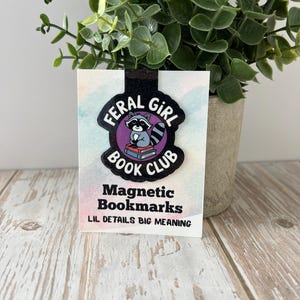 Magnetic Bookmarks, Feral Girl Bookmarks, Ratcoon Bookmarks, Bookmarks, Unique Bookmarks, Custom Magnetic Bookmark, Gift for Book Lover