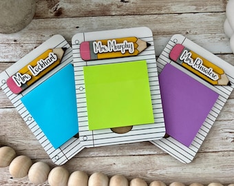 Personalized Teacher Sticky Note Holder | Custom Teacher Desk Gift | Teacher Appreciation Gift | Back to School Gift | End of Year Gift