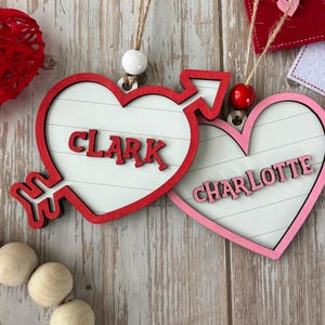 Valentine&#39;s Day Name Tags, Valentine&#39;s Day Gift Bag Tag, Heart Name Tag, Valentine&#39;s Day Basket Tag, Kids Valentines