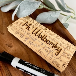Presente personalizado para professor, Borracha de quadro-negro personalizada Dr. Erase, Presente gravado para professor, Borracha para sala de aula, Presente de agradecimento ao professor
